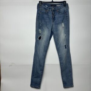 Womens 6 X 28 Jegging Jeans Aeropostale Blue High Waisted Distressed